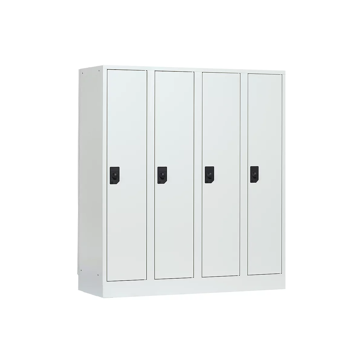 Schoollocker, compartimentbreedte 300 mm, veiligheidscilinderslot, 4 compartimenten, lichtgrijs/lichtgrijs