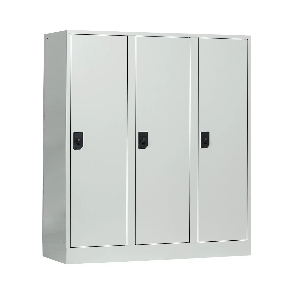 Schoollocker, compartimentbreedte 400 mm, 3 compartimenten, lichtgrijs/lichtgrijs