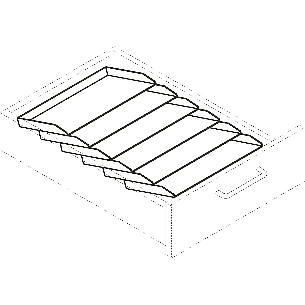 Schrägablageschale, für Schäfer Shop Select Rollcontainer 1233 & 13333, Kunststoff, schwarz