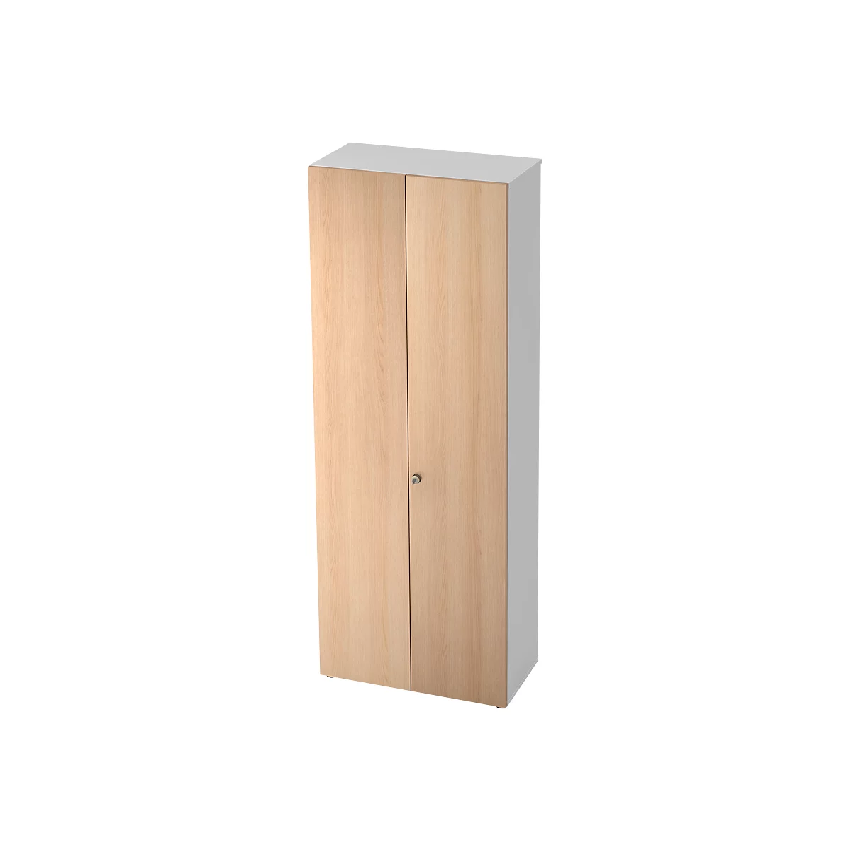 Schrank TOPAS LINE, Akten/Garderobenschrank, 6 Ordnerhöhen, B 800 mm, weiß/Eiche-Dekor