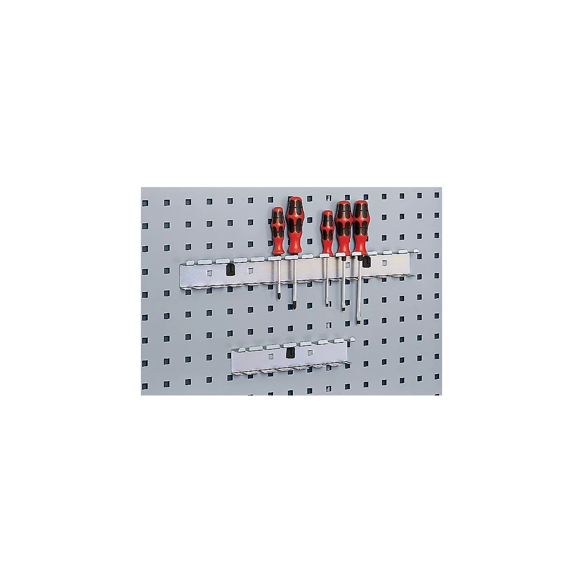 Schraubendreherhalter für Lochblech-Platten-System