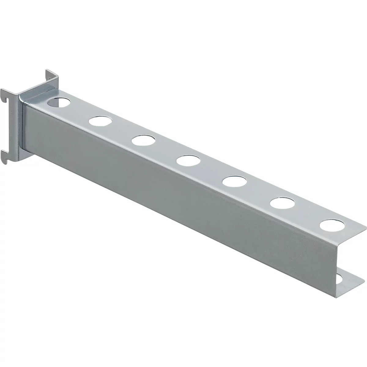 Schraubendreherhalter WFI, für Lochplatten mit Lochgröße 9 x 9 mm & Lochabstand 38 mm, für bis zu 7 Schraubendreher, L 220 mm, Stahl