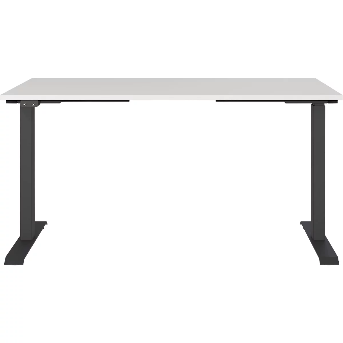 Schreibtisch Agenda, elektrisch höhenverstellbar, B 1400 x T 800 x H 720-1200 mm, Lichtgrau/Schwarz + Memory-USB-Panel