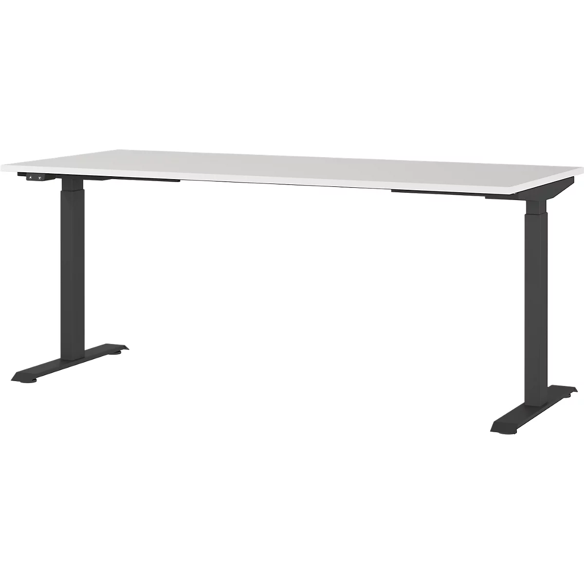 Schreibtisch Agenda, elektrisch höhenverstellbar, B 1800 x T 800 x H 720-1200 mm, Lichtgrau/Schwarz + Memory-USB-Panel
