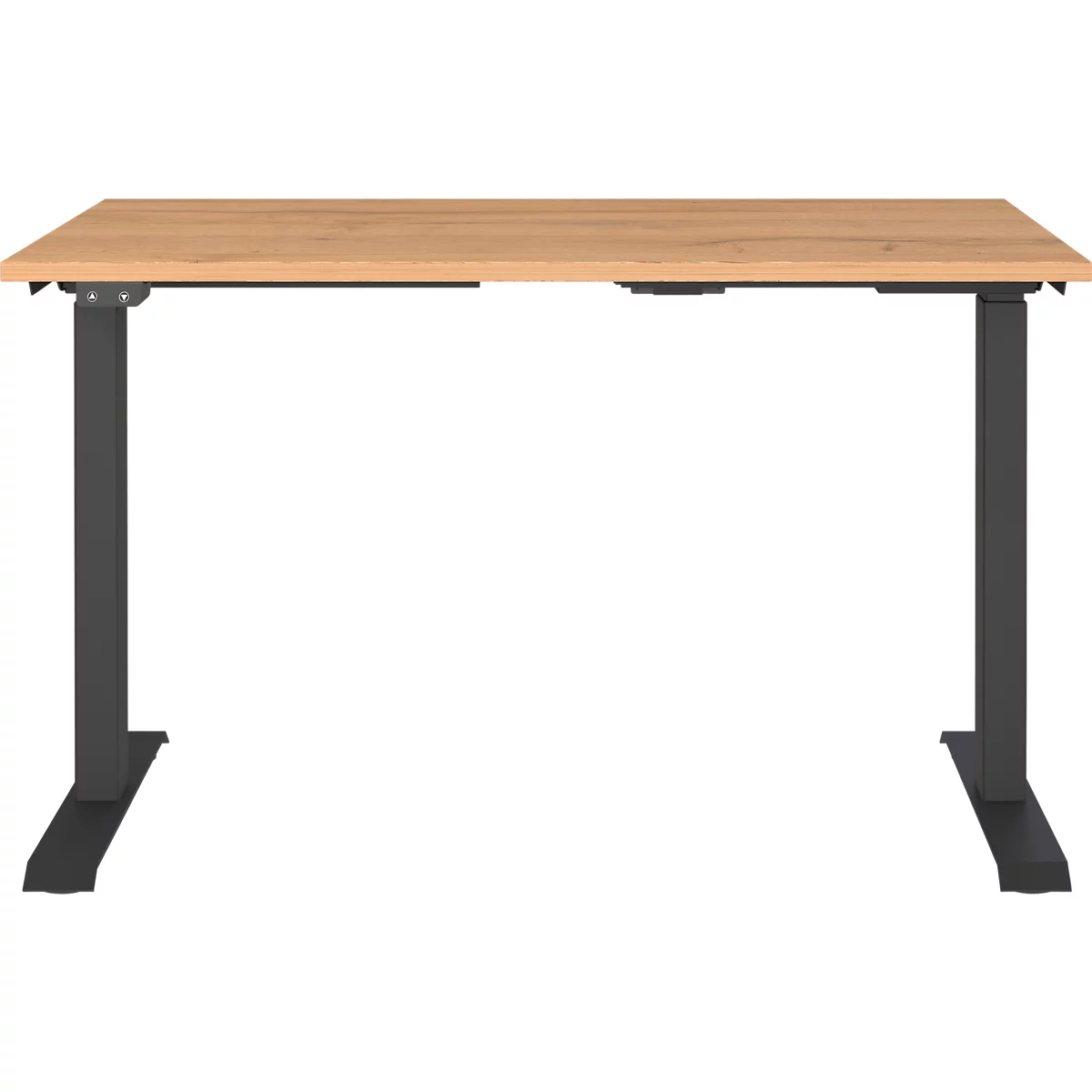 Schreibtisch Agenda Home, elektrisch höhenverstellbar, B 1200 x T 800 x H 720-1200 mm, Grandson-Eiche/Schwarz + Memory-USB-Panel