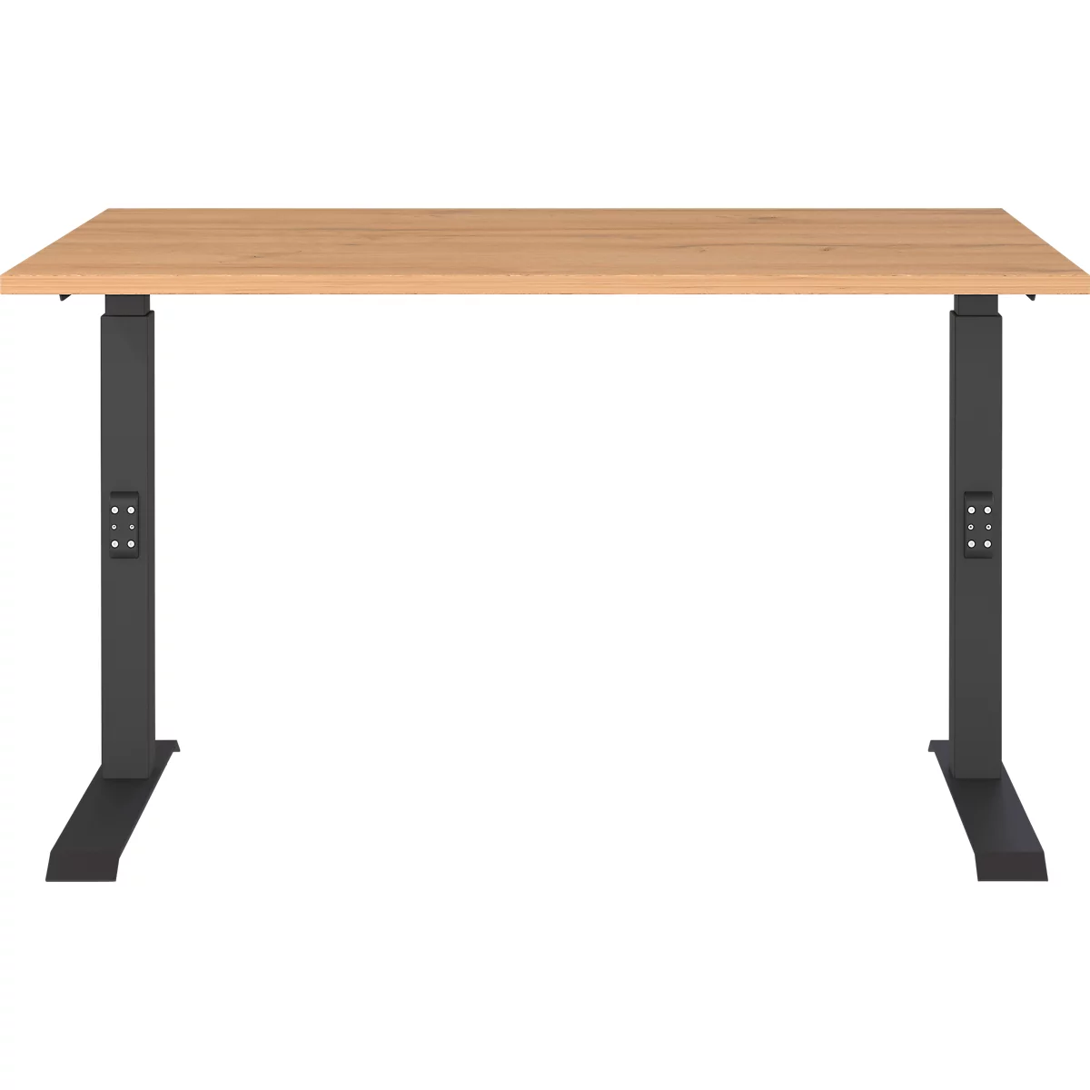 Schreibtisch Agenda Home, mechanisch höhenverstellbar, B 1200 x T 800 x H 680-910 mm, Grandson-Eiche/Schwarz