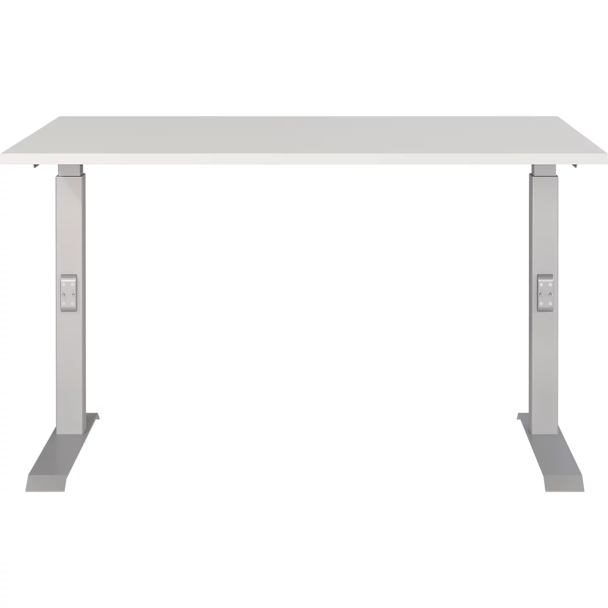 Schreibtisch Agenda, mechanisch höhenverstellbar, B 1200 x T 800 x H 680-910 mm, Lichtgrau/Schwarz