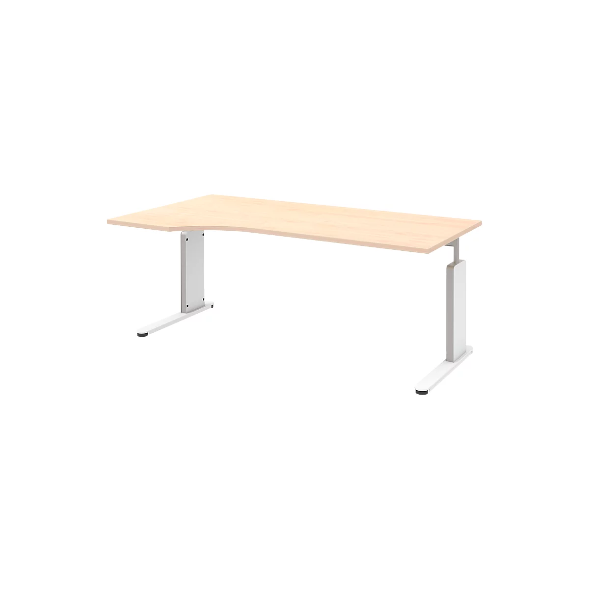 Schreibtisch BARI, C-Fuß, Anbau Schiebetürenschrank links, B 1800 mm, Ahorn-Dekor