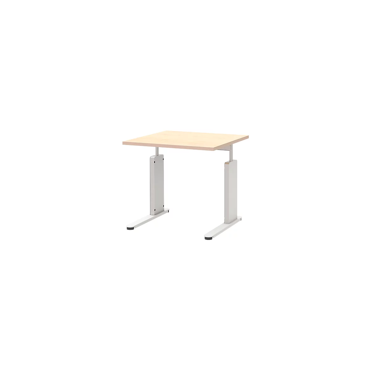 Schreibtisch BARI, C-Fuß, Form B, Rechteck, B 800 x T 800 x H 680 - 820 mm, Ahorn-Dekor
