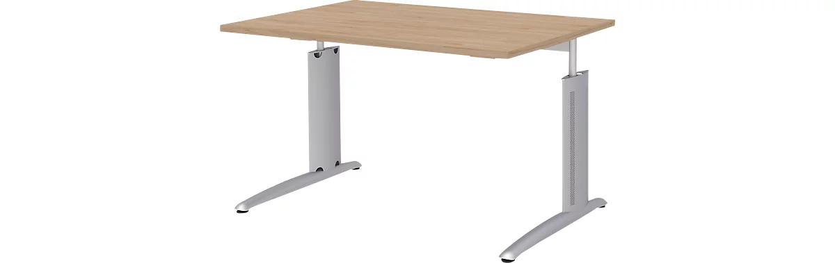 Schreibtisch BARI, Rechteck, Form A, C-Fuß, B 1200 x T 800 mm, Eiche-Dekor