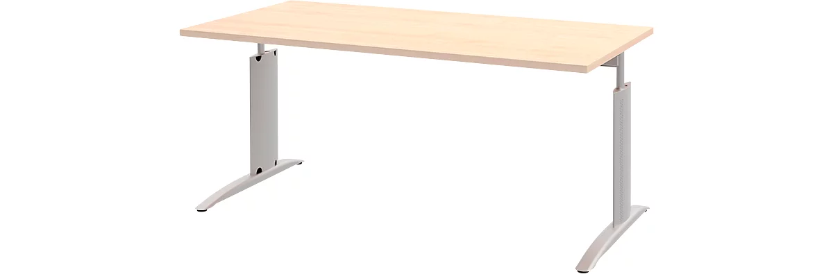 Schreibtisch BARI, Rechteck, Form A, C-Fuß, B 1600 x T 800 mm, Ahorn-Dekor