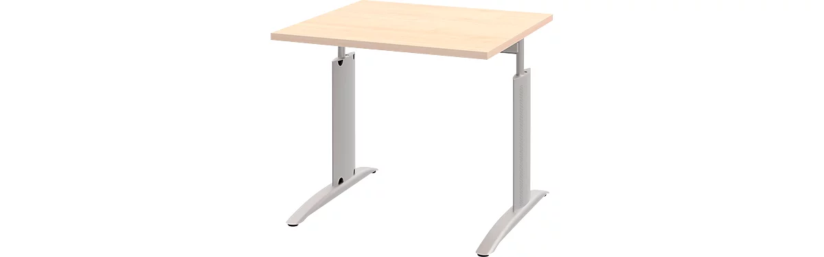 Schreibtisch BARI, Rechteck, Form A, C-Fuß, B 800 x T 800 mm, Ahorn-Dekor