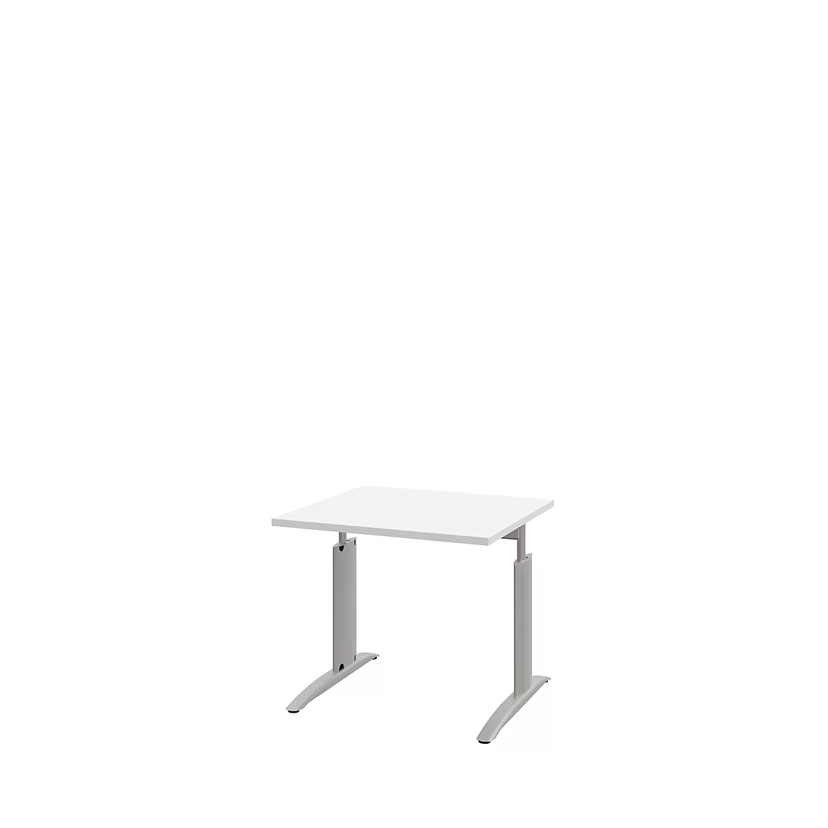 Schreibtisch BARI, Rechteck, Form A, C-Fuß, B 800 x T 800 mm, weiß