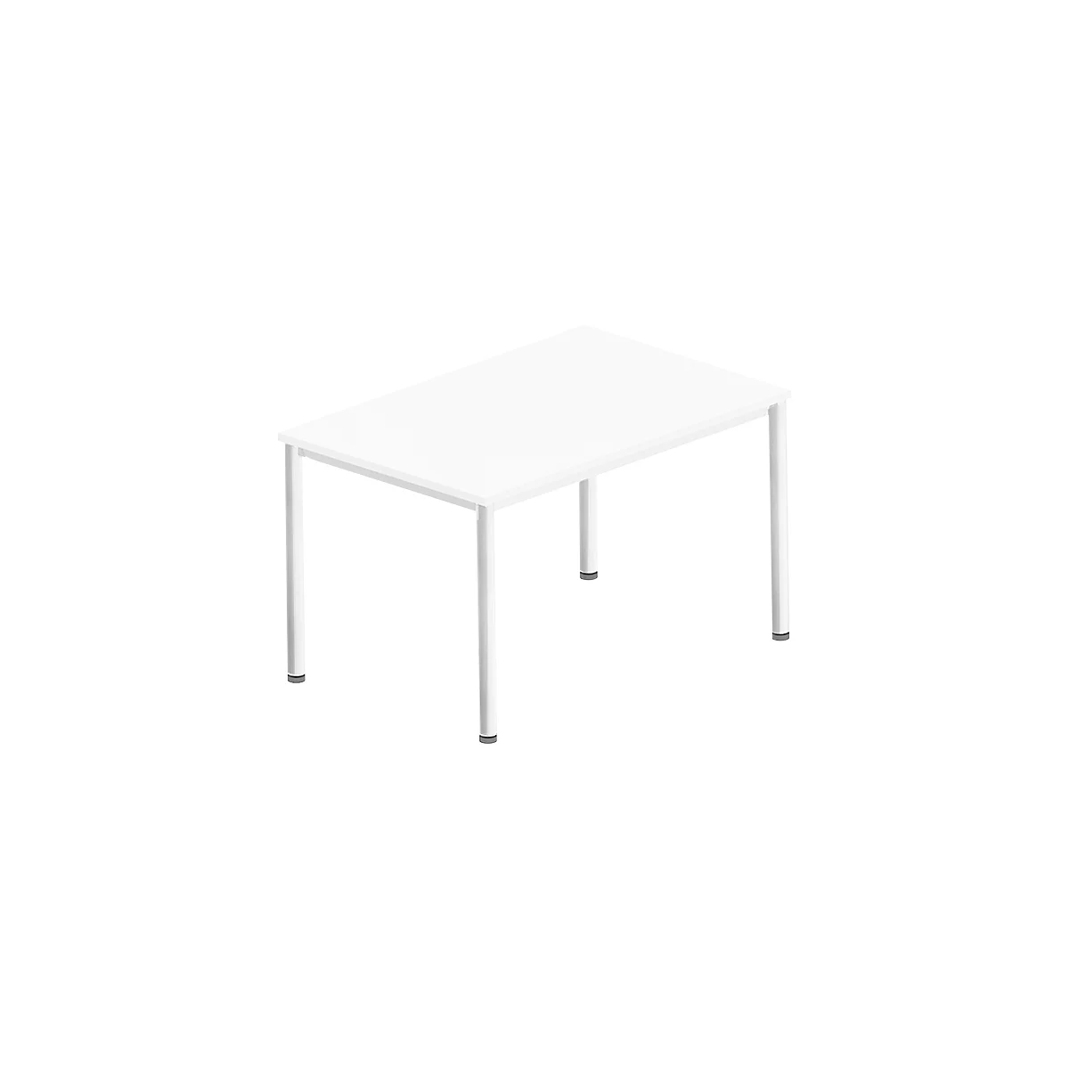 Schreibtisch Bexxstar, Rechteck, 4-Fuß Rundrohr, B 1200 x T 800 x H 740 mm, weiß/chromsilber