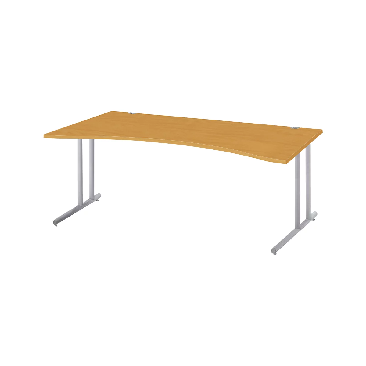 Schreibtisch Combitec, mit Cockpitplatte, C-Fuß, B 1800 mm, T 800/1000 mm, Ahorn 