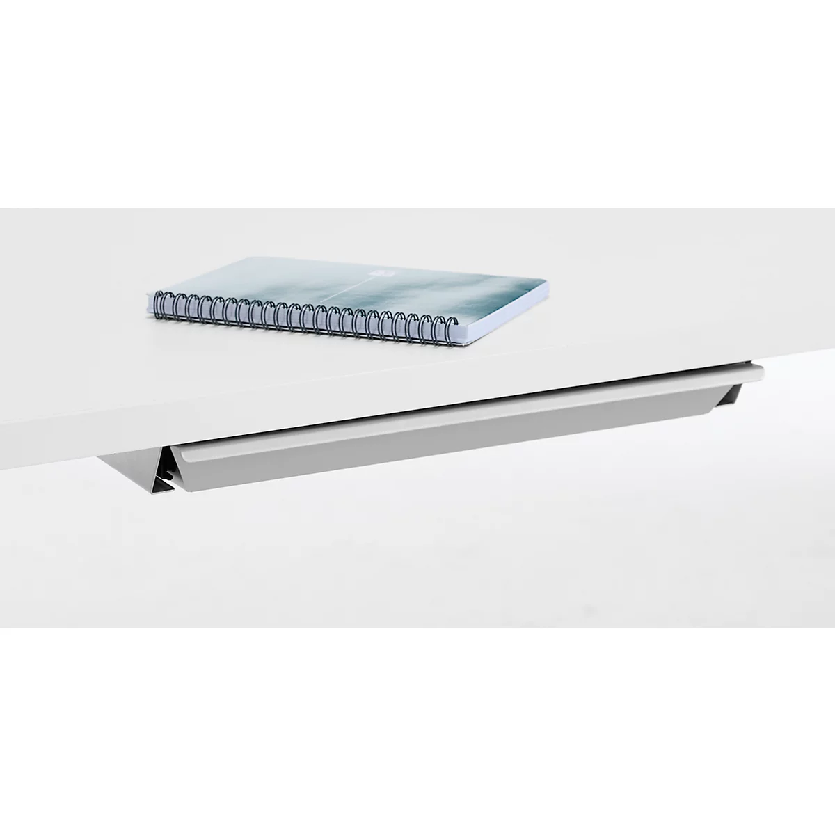 Schreibtisch, elektrisch höhenverstellbar, B 1600 x T 800 x H 615 - 1275 mm, graphit/weissalu+ Kabelkanal, Schublade
