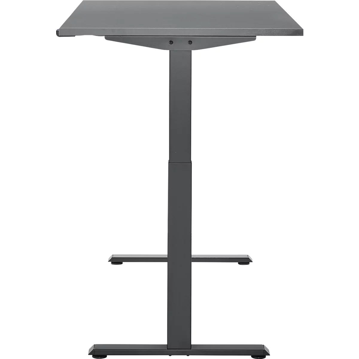 Schreibtisch, elektrisch höhenverstellbar, Rechteck, T-Fuss, B 1200 x T 800 x H 720-1200 mm, graphit/schwarz