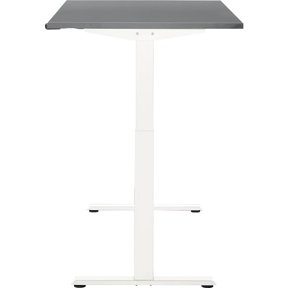 Schreibtisch, elektrisch höhenverstellbar, Rechteck, T-Fuss, B 1200 x T 800 x H 720-1200 mm, graphit/weiss