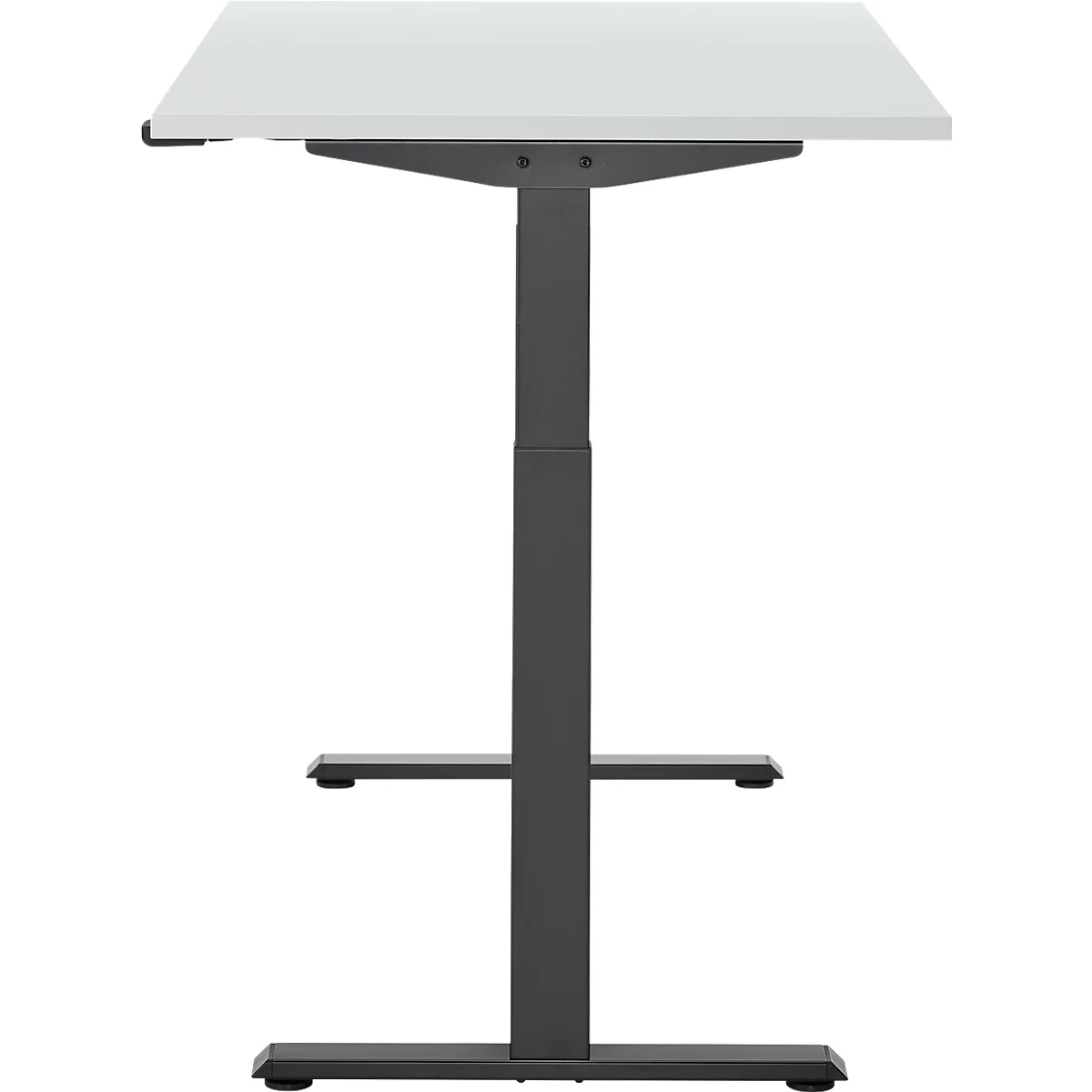 Schreibtisch, elektrisch höhenverstellbar, Rechteck, T-Fuss, B 1200 x T 800 x H 720-1200 mm, lichtgrau/schwarz