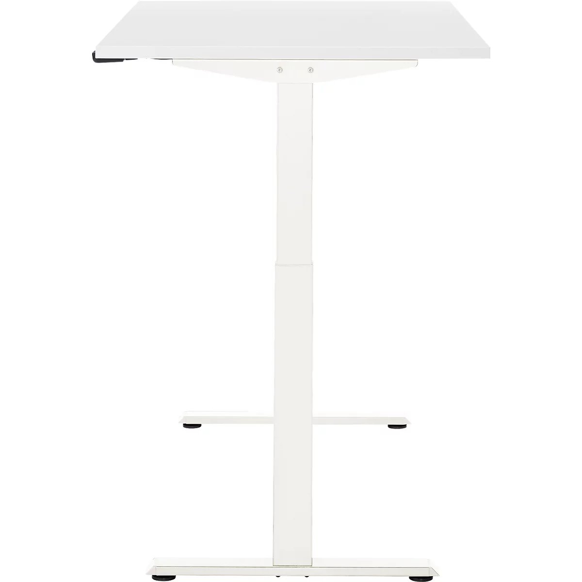 Schreibtisch, elektrisch höhenverstellbar, Rechteck, T-Fuss, B 1200 x T 800 x H 720-1200 mm, weiss/weiss