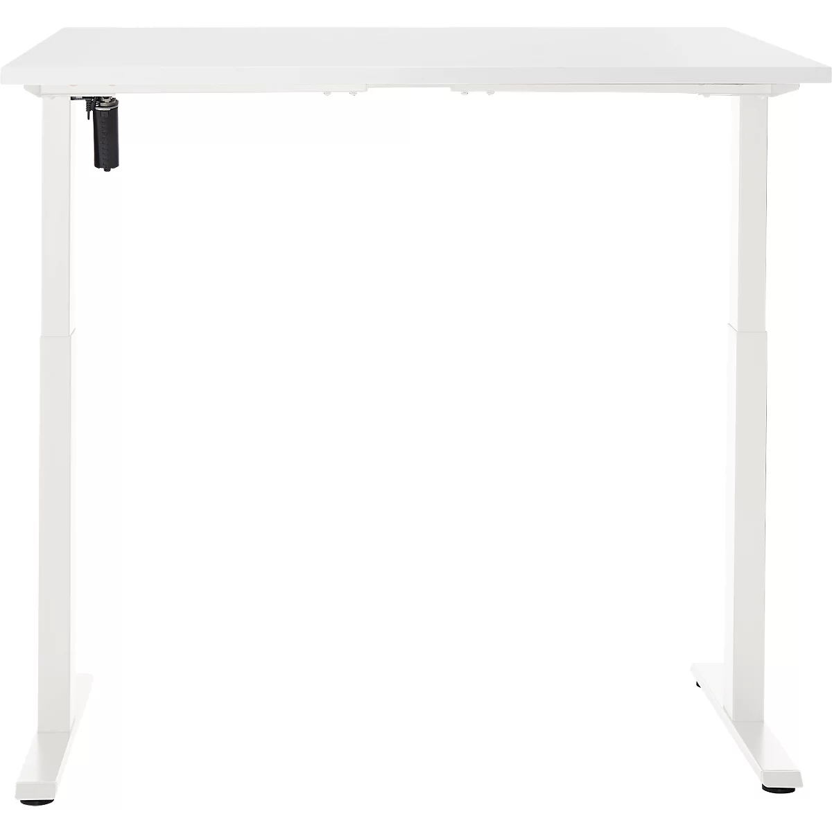 Schreibtisch, elektrisch höhenverstellbar, Rechteck, T-Fuss, B 1200 x T 800 x H 720-1200 mm, weiss/weiss