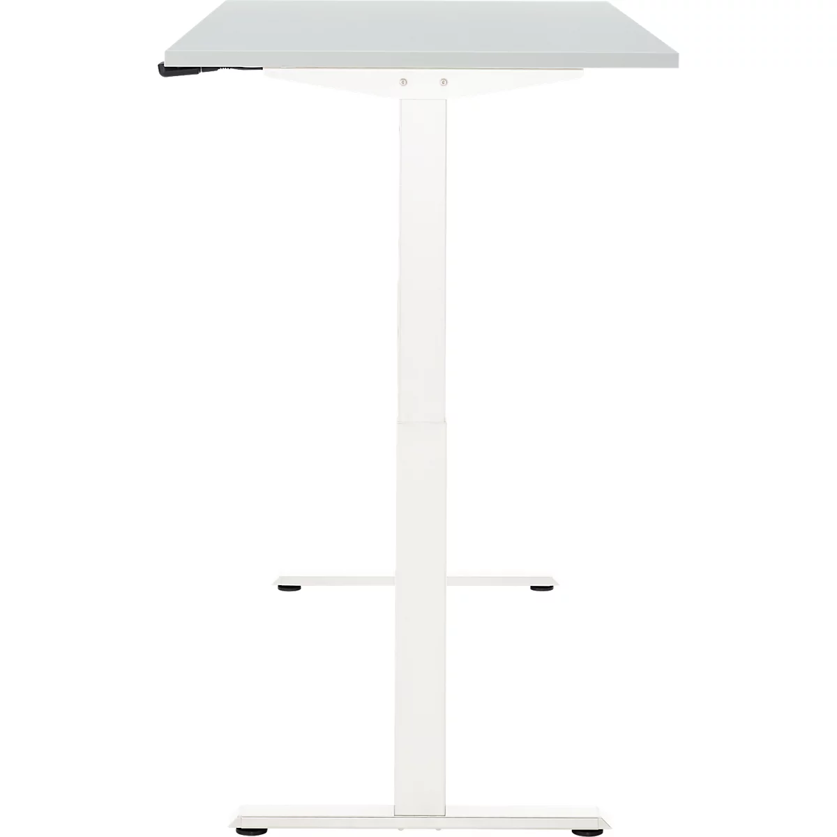 Schreibtisch, elektrisch höhenverstellbar, Rechteck, T-Fuss, B 1600 x T 800 x H 720-1200 mm, lichtgrau/weiss