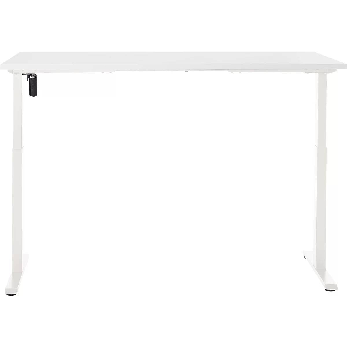 Schreibtisch, elektrisch höhenverstellbar, Rechteck, T-Fuss, B 1600 x T 800 x H 720-1200 mm, weiss/weiss