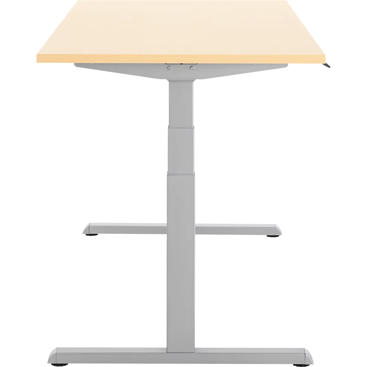 Schreibtisch, elektrisch höhenverstellbar, T-Fuß, B 1800 x T 800 x H 615-1275 mm, Ahorn/weißalu