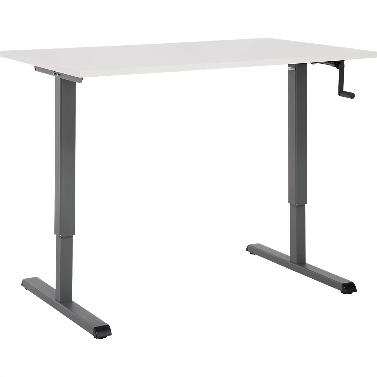 Schreibtisch Multiflex, manuell höhenverstellbar mit Kurbel, B 1200 x T 800 x H 700-1180 mm, lichtgrau/anthrazit