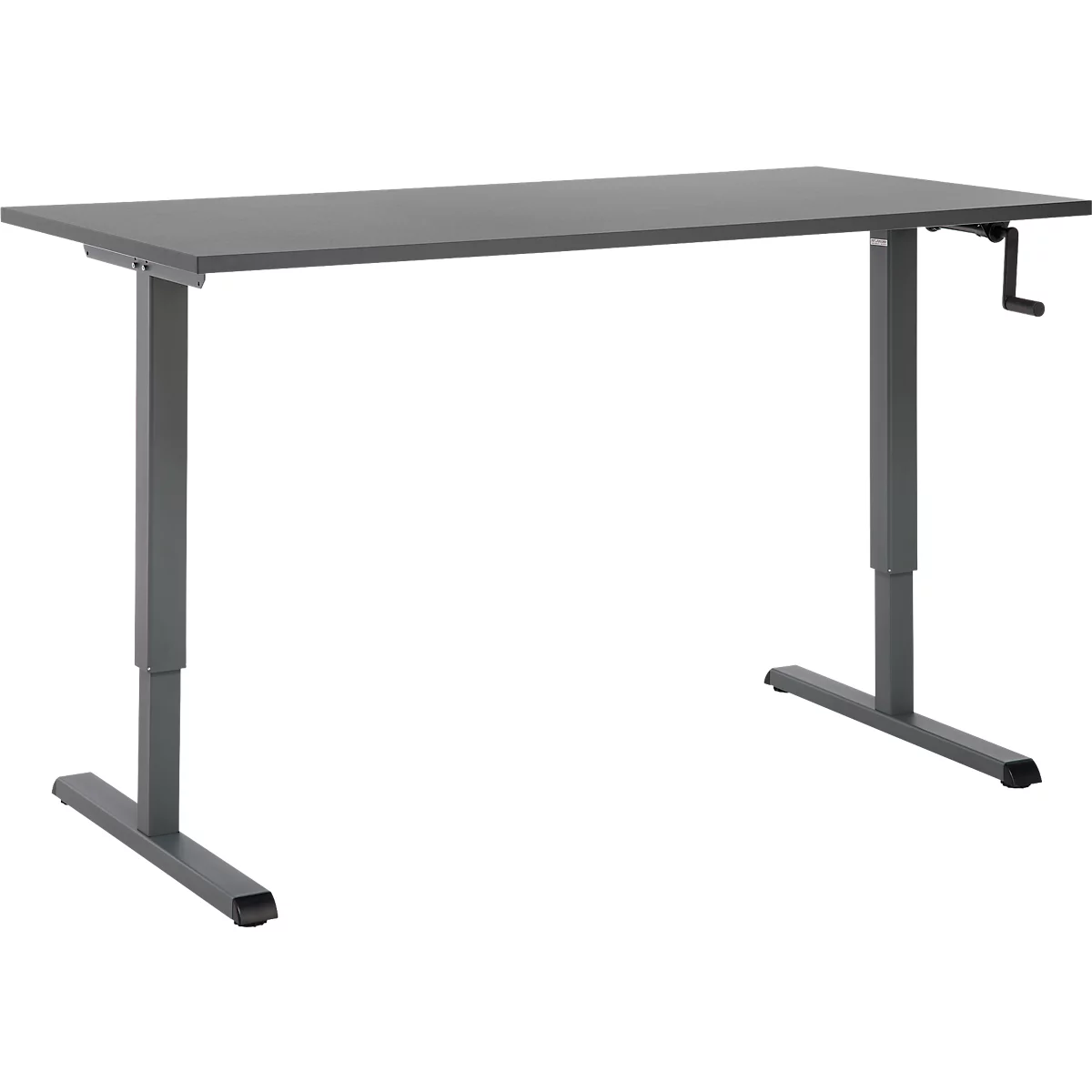 Schreibtisch Multiflex, manuell höhenverstellbar mit Kurbel, B 1600 x T 800 x H 700-1180 mm, graphit/anthrazit