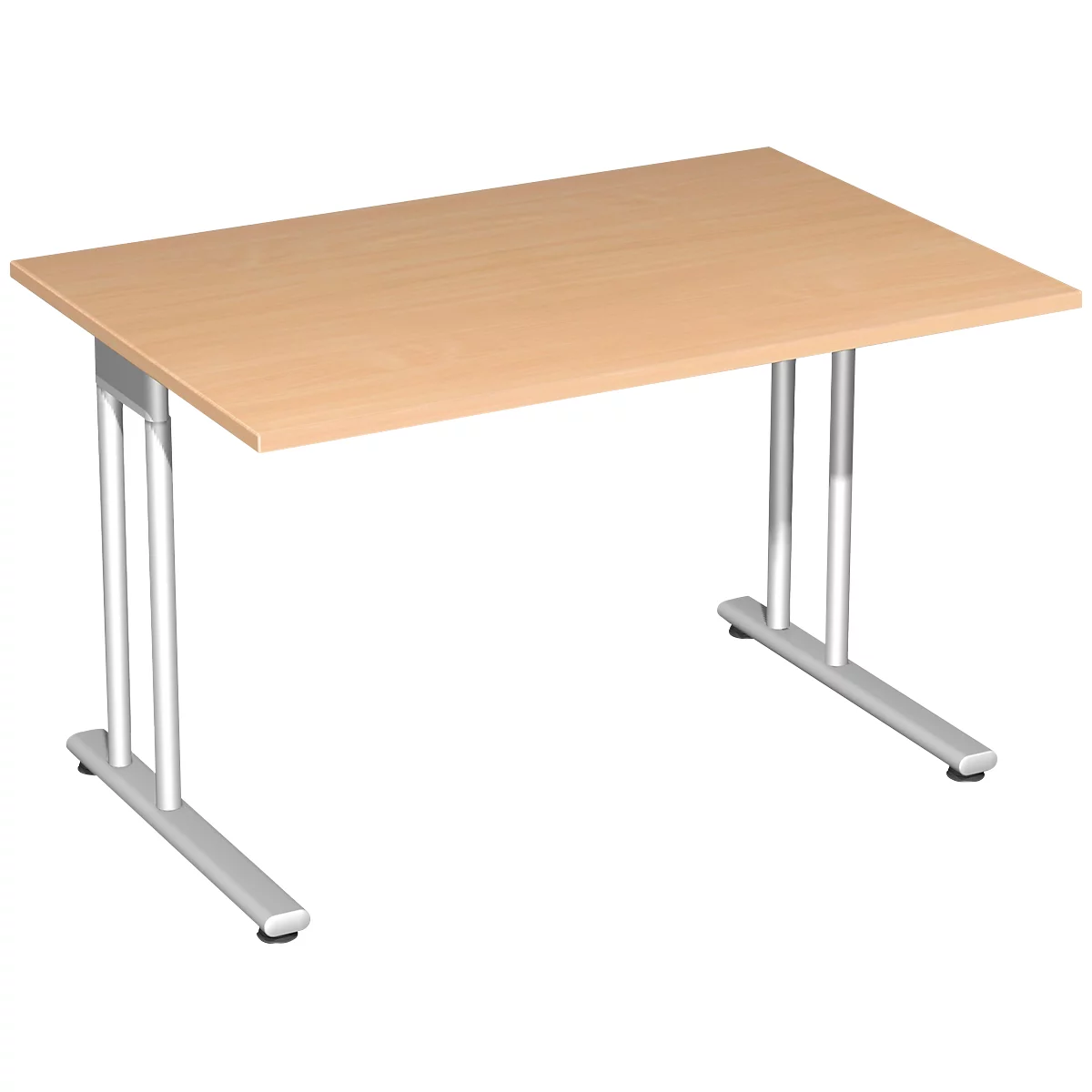 Schreibtisch PALENQUE, C-Fuß, Rechteck, B 1200 x T 800 x H 680-820 mm, Buche