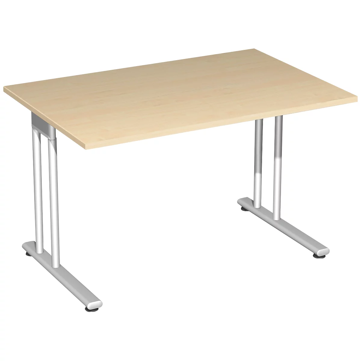 Schreibtisch PALENQUE, C-Fuß, Rechteck, B 1200 x T 800 x H 720 mm, Ahorn