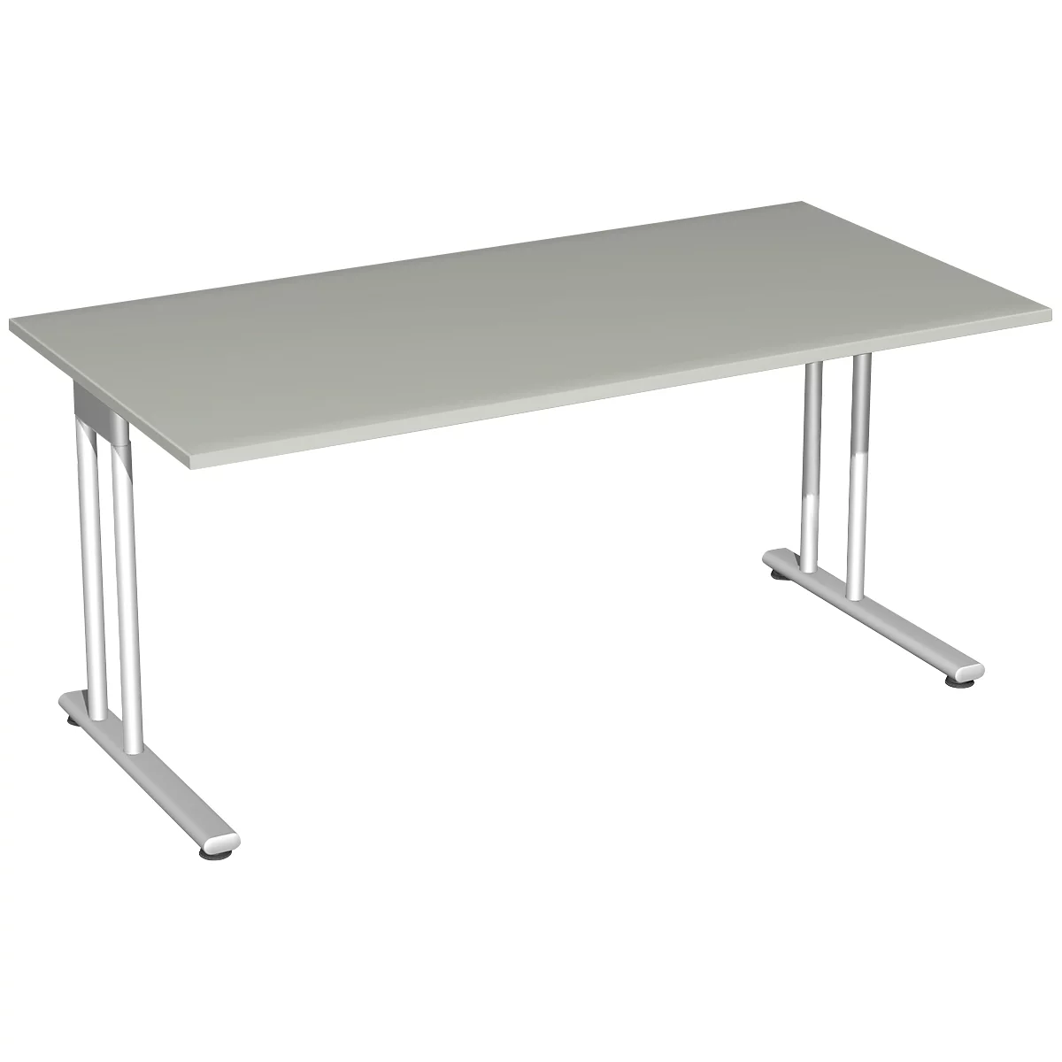 Schreibtisch PALENQUE, C-Fuß, Rechteck, B 1600 x T 800 x H 720 mm, lichtgrau