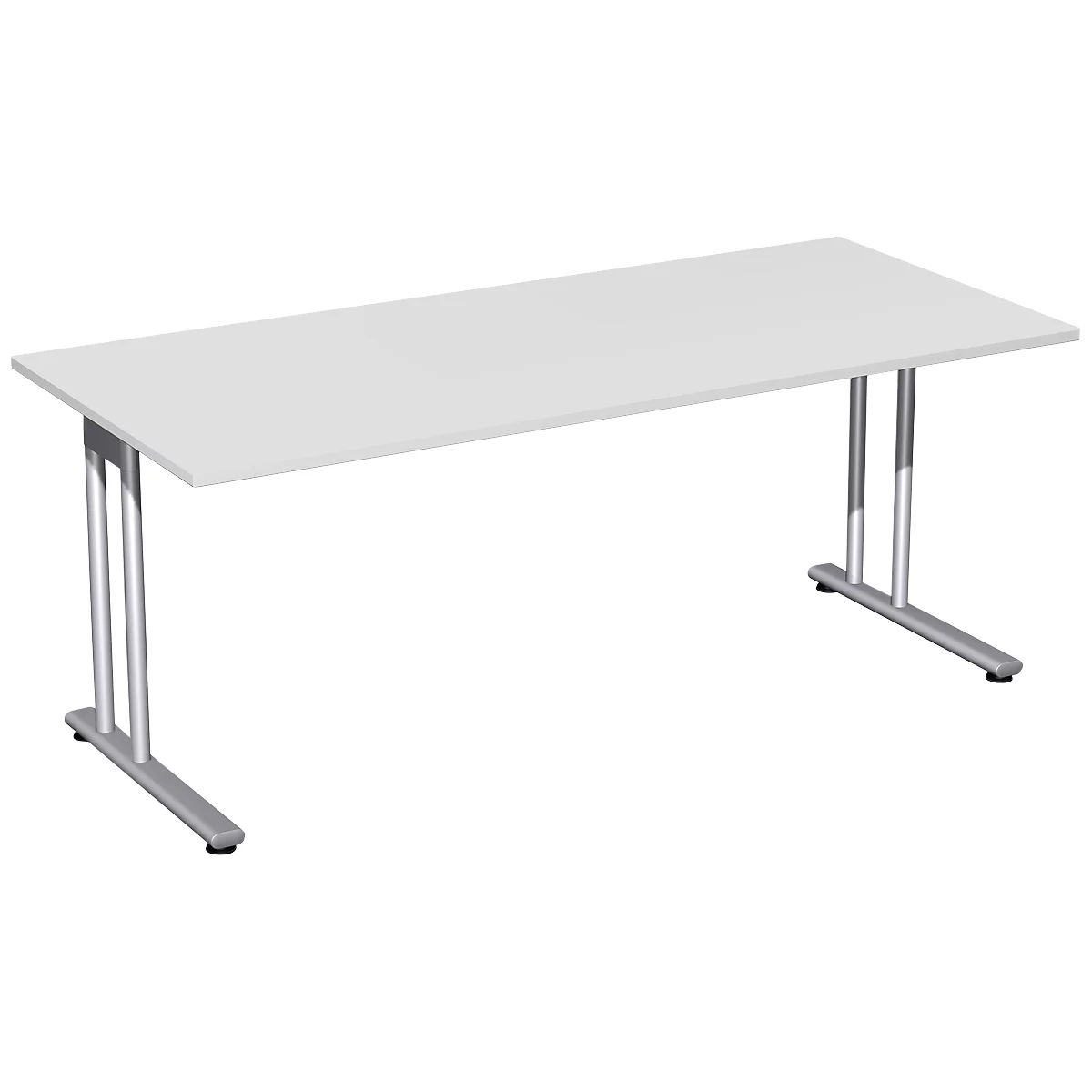 Schreibtisch PALENQUE, C-Fuß, Rechteck, B 1800 x T 800 x H 720 mm, lichtgrau