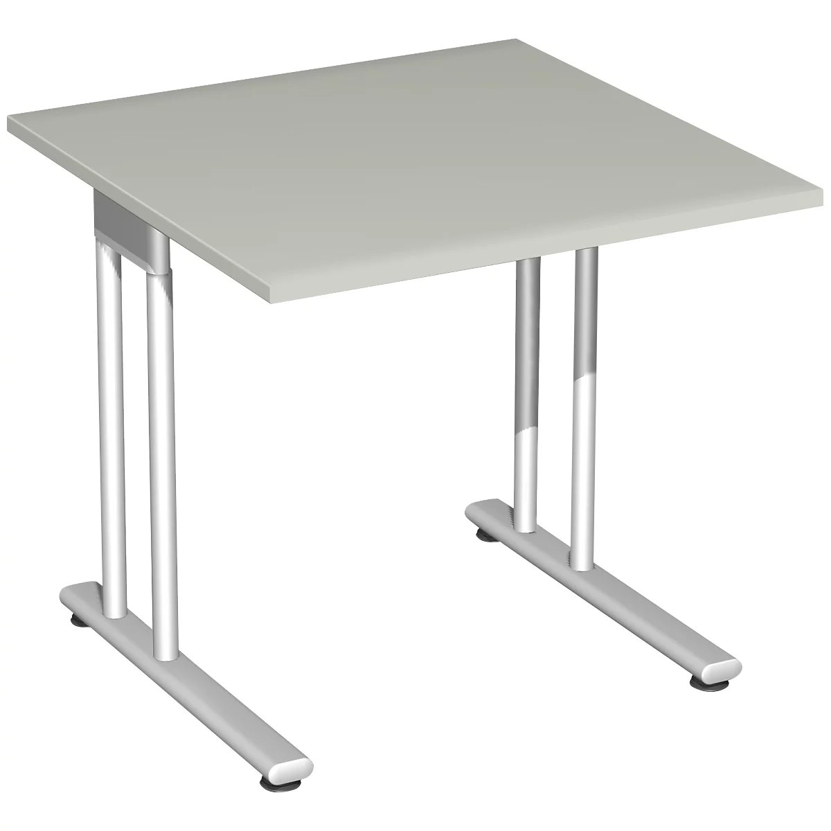 Schreibtisch PALENQUE, C-Fuß, Rechteck, B 800 x T 800 x H 720 mm, lichtgrau