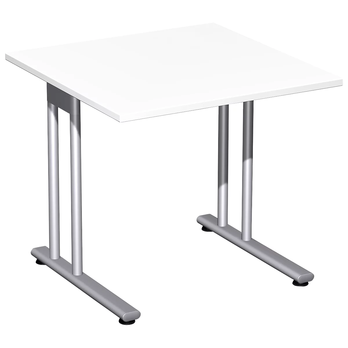 Schreibtisch PALENQUE, C-Fuß, Rechteck, B 800 x T 800 x H 720 mm, weiß