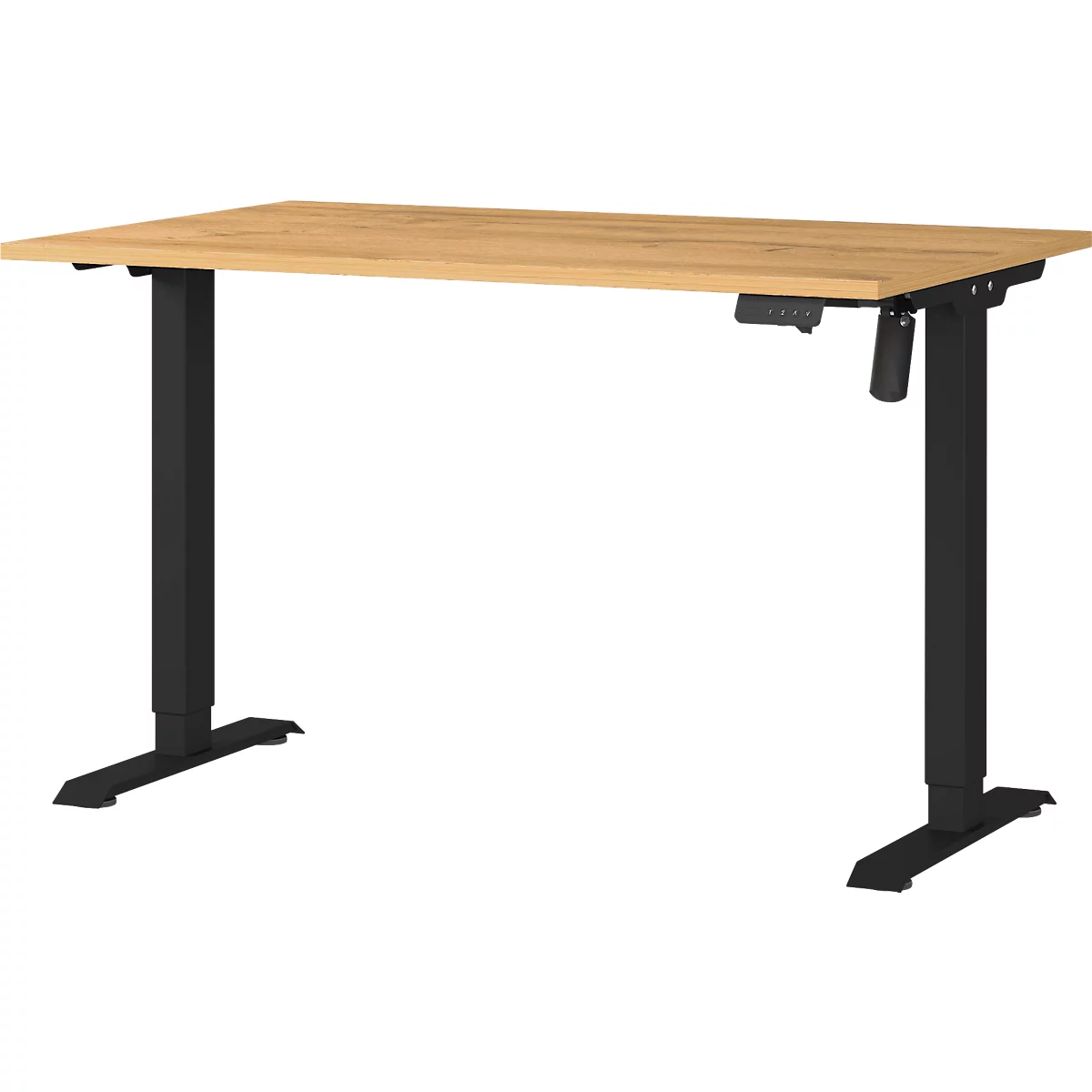 Schreibtisch Profi 2.0, elektrisch höhenverstellbar, B 1200 x T 800 x H 710 - 1190 mm, Grandson-Eiche/schwarz