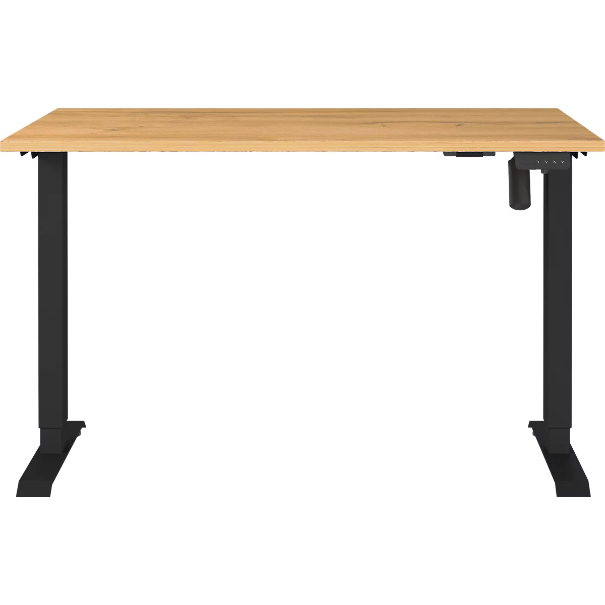Schreibtisch Profi 2.0, elektrisch höhenverstellbar, B 1200 x T 800 x H 710 - 1190 mm, Grandson-Eiche/schwarz