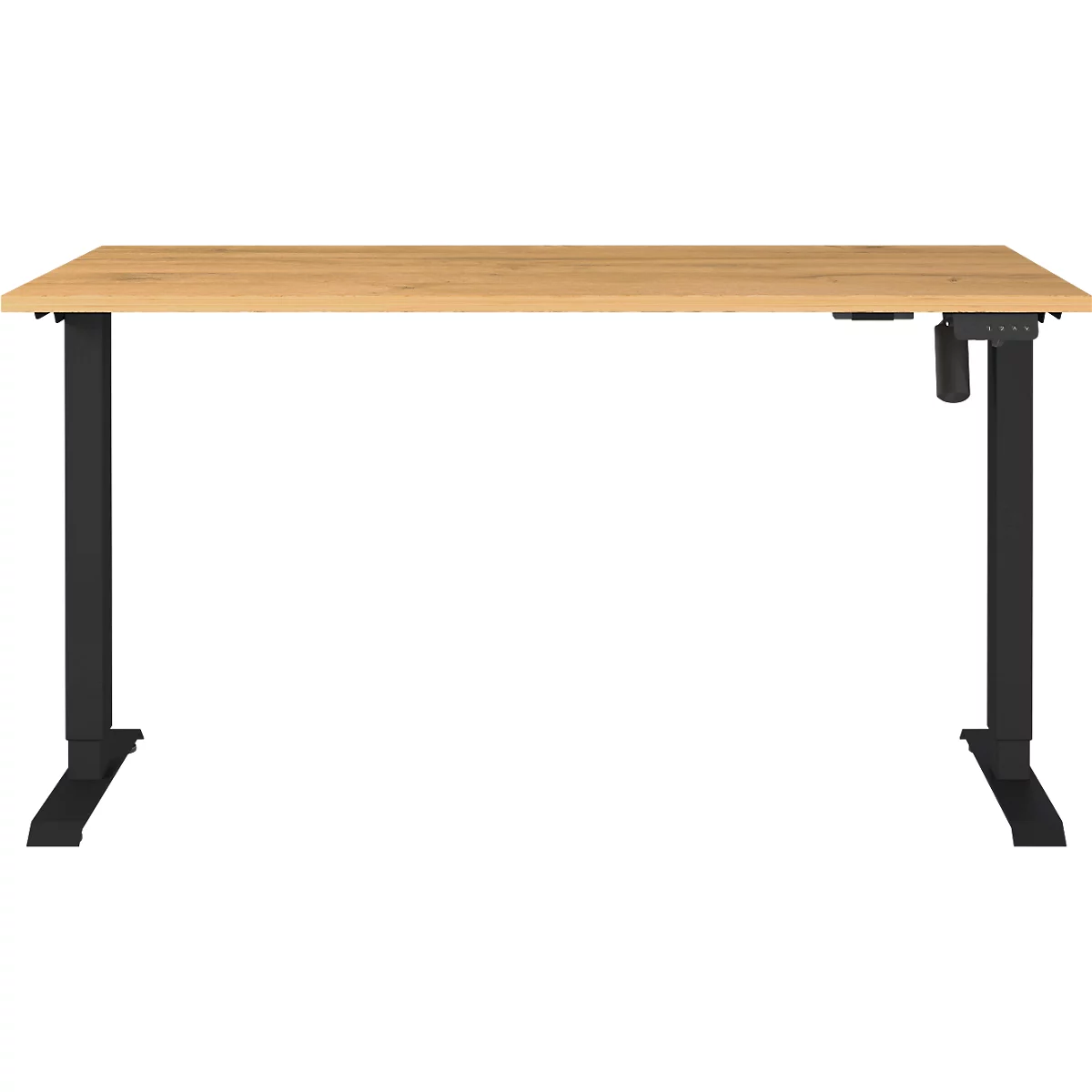 Schreibtisch Profi 2.0, elektrisch höhenverstellbar, B 1400 x T 800 x H 710 - 1190 mm, Grandson-Eiche/schwarz