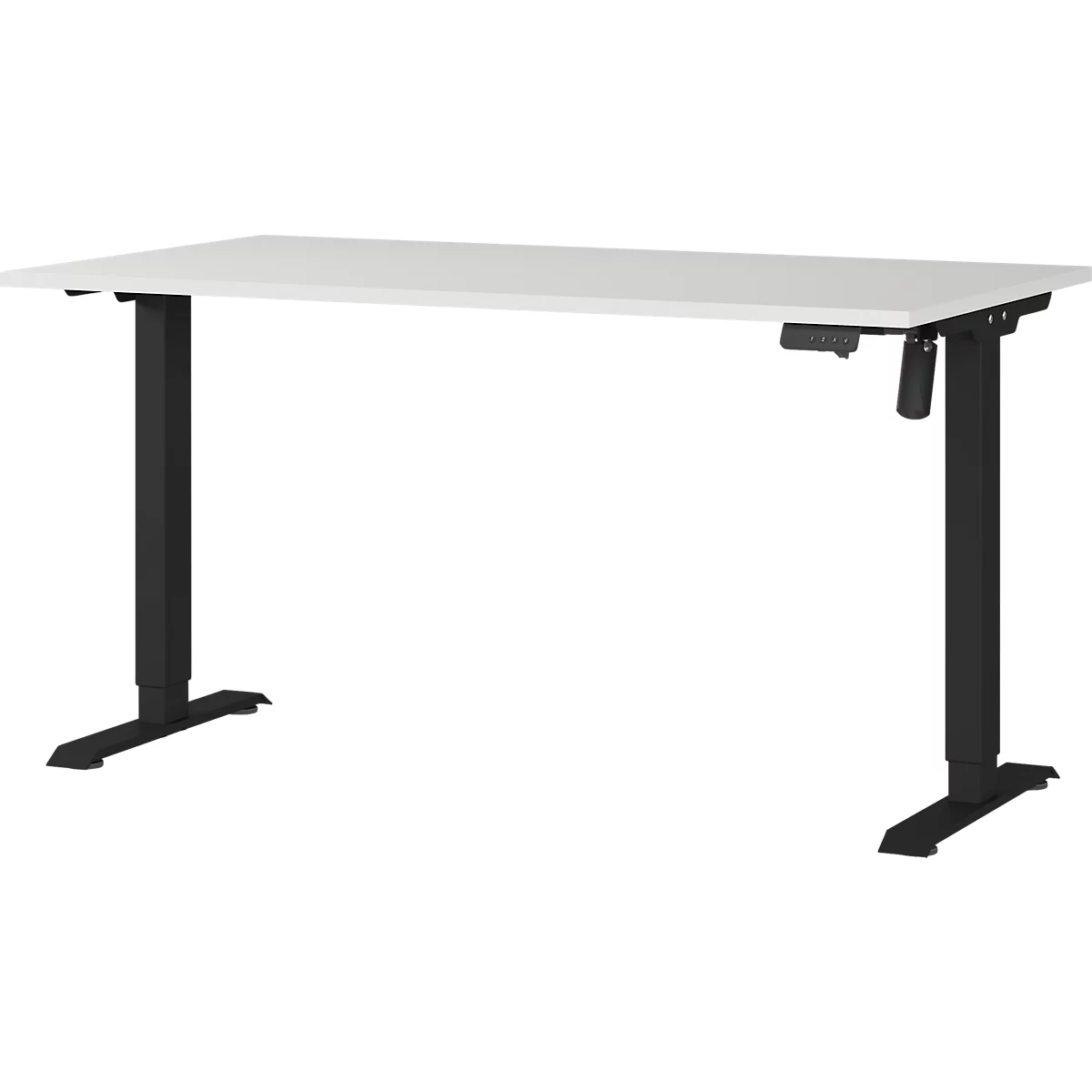 Schreibtisch Profi 2.0, elektrisch höhenverstellbar, B 1400 x T 800 x H 710 - 1190 mm, lichtgrau/schwarz