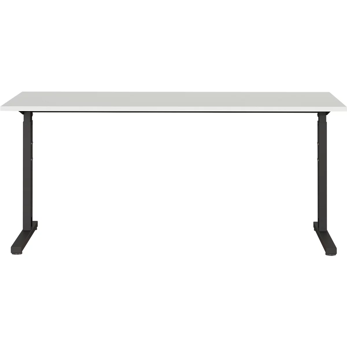 Schreibtisch Profi 2.0, mechanisch höheneinstellbar, B 1600 x T 800 x H 700 - 800 mm, lichtgrau/schwarz