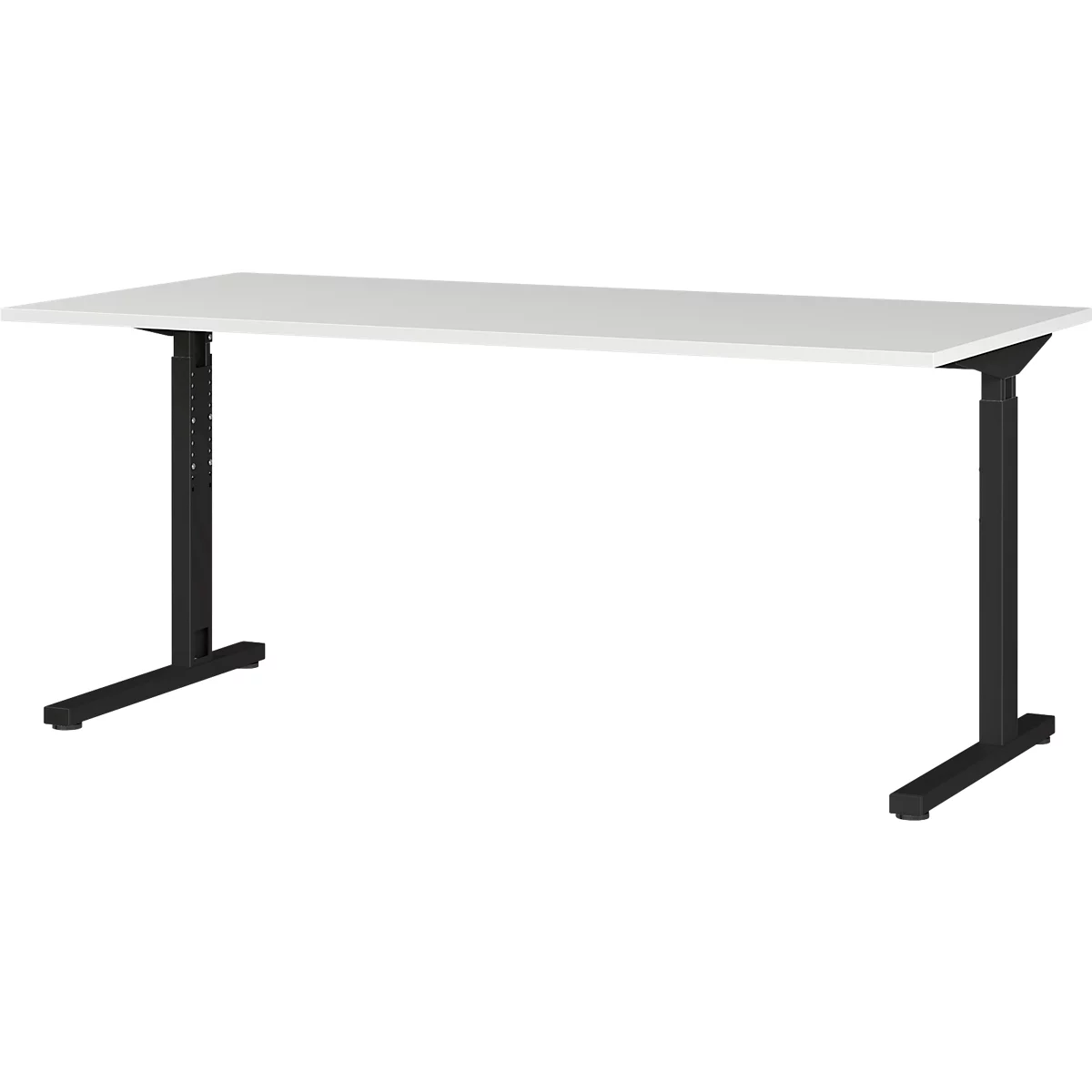Schreibtisch Profi 2.0, mechanisch höheneinstellbar, B 1800 x T 800 x H 700 - 800 mm, lichtgrau/schwarz