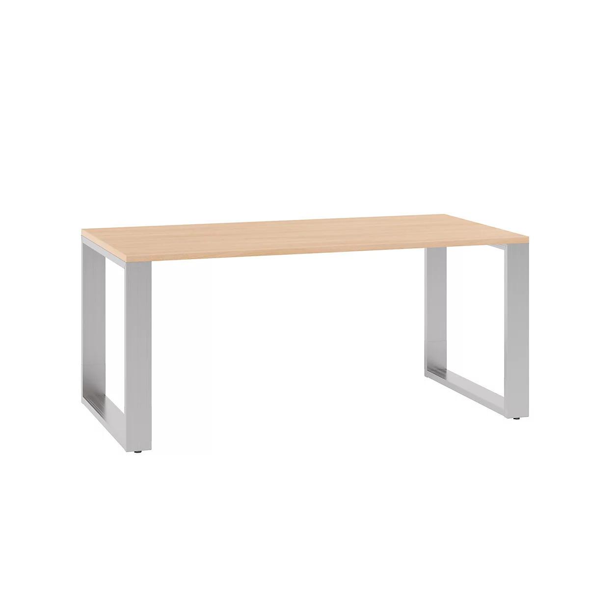 Schreibtisch QUANDOS BOX, Kufengestell, Rechteck, B 1600 x T 800 x H 720 - 820 mm, Kirsche Romana 