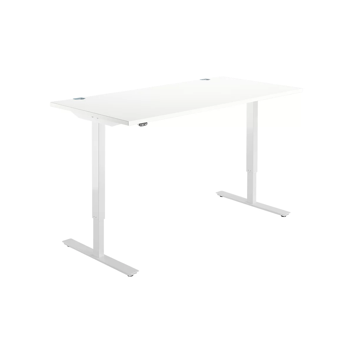 Schreibtisch Start Off, elektrisch höhenverstellbar, Rechteck, T-Fuß, B 1600 x T 800 x H 755-1255 mm, weiß