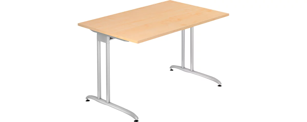 Schreibtisch TARA, C-Fuß, Rechteck, B 1200 x T 800 x H 720 mm, Ahorn-Derkor