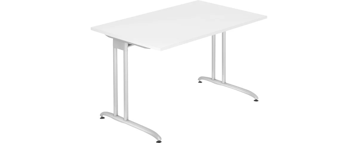 Schreibtisch TARA, C-Fuß, Rechteck, B 1200 x T 800 x H 720 mm, weiß