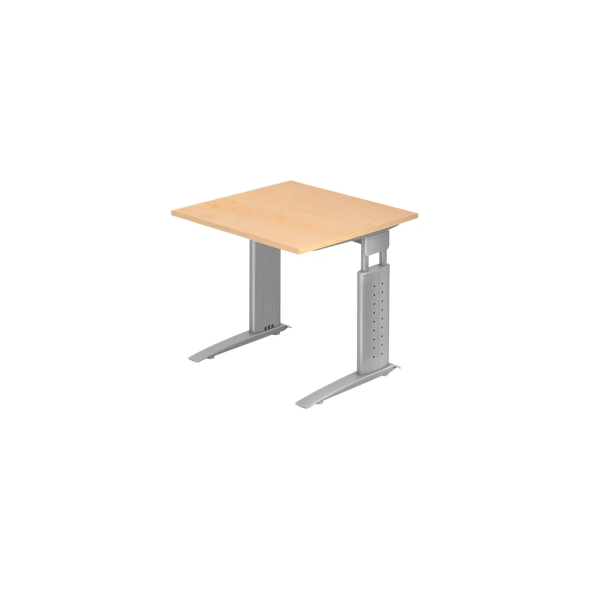 Schreibtisch TARVIS, C-Fuß, Rechteck, B 800 mm, Gestell silber, höhenverstellbar, Ahorn-Dekor