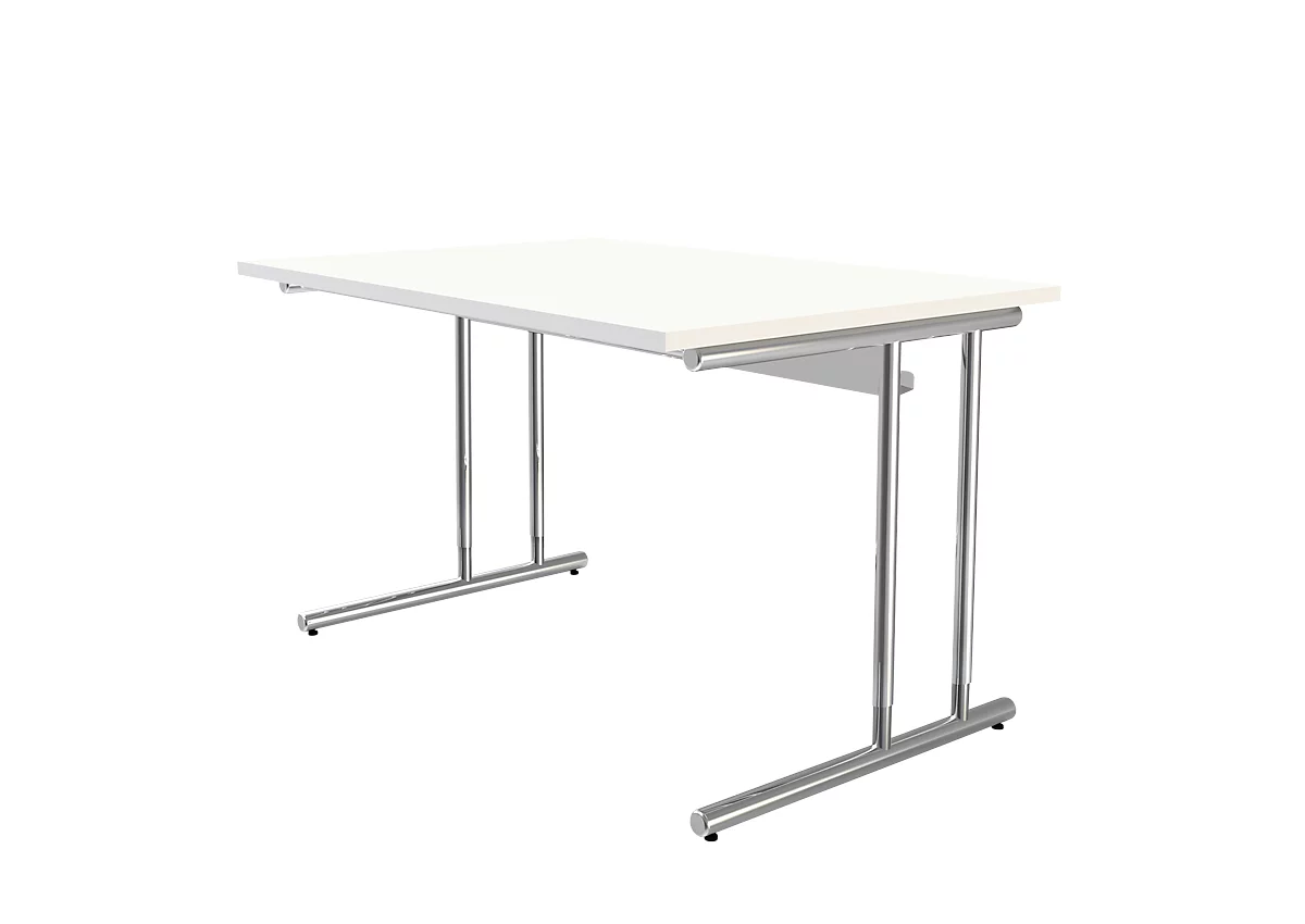 Schreibtisch Toledo, höhenverstellbar, Rechteck, C-Fuß-Gestell, Breite 1200 mm, weiß