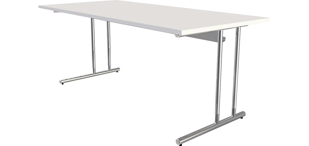 Schreibtisch Toledo, höhenverstellbar, Rechteck, C-Fuß-Gestell, Breite 1800 mm, weiß