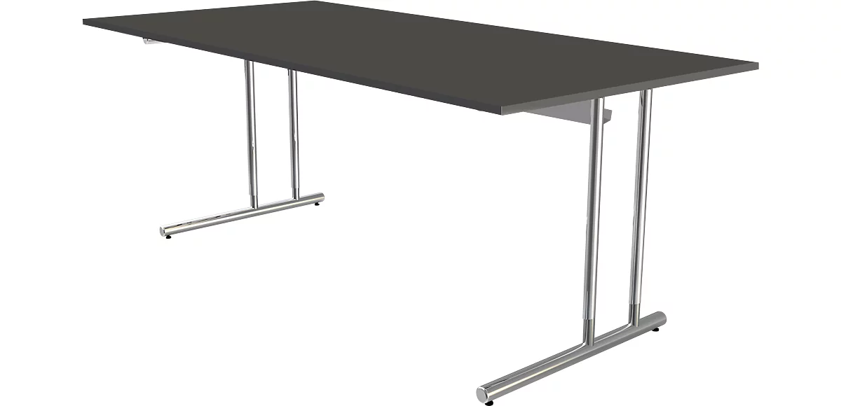 Schreibtisch Toledo, höhenverstellbar, Rechteck, C-Fuß-Gestell, Breite 2000 mm, anthrazit